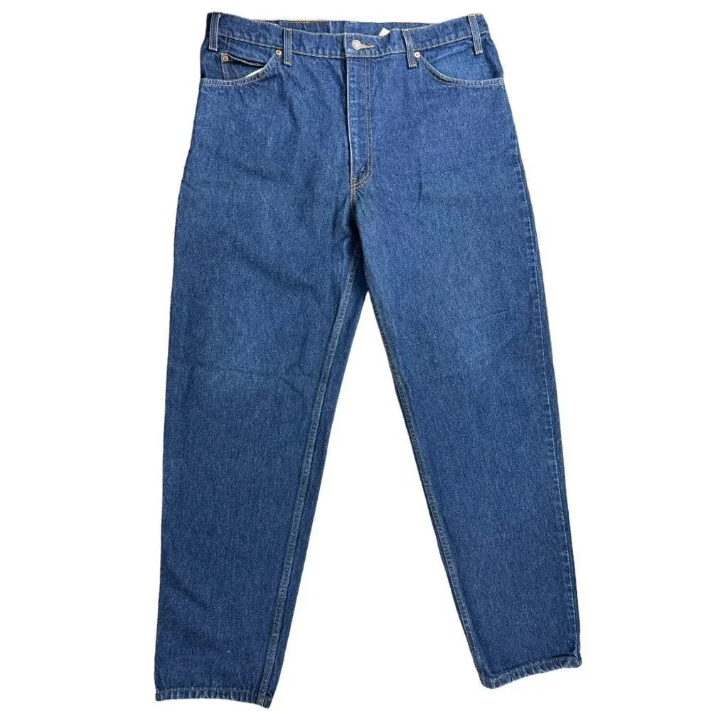 Vintage 90s Orange Tab Levi’s 550 Relaxed Fit Tapped Leg Jeans Size 38X32
